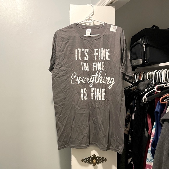 It’s Fine I’m Fine Everything is Fine Gray Shirt - Men’s XL BNWT - Picture 1 of 7